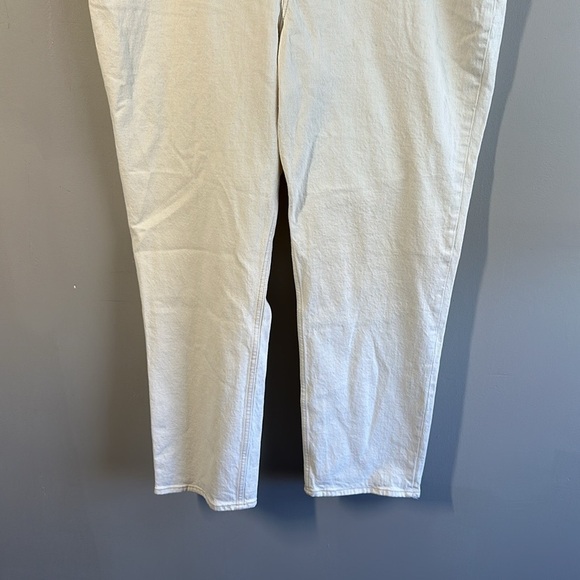 Abercrombie 90’s Straight Ultra High Rise Vegan Leather Waistband Jeans Size 20R - Picture 6 of 16